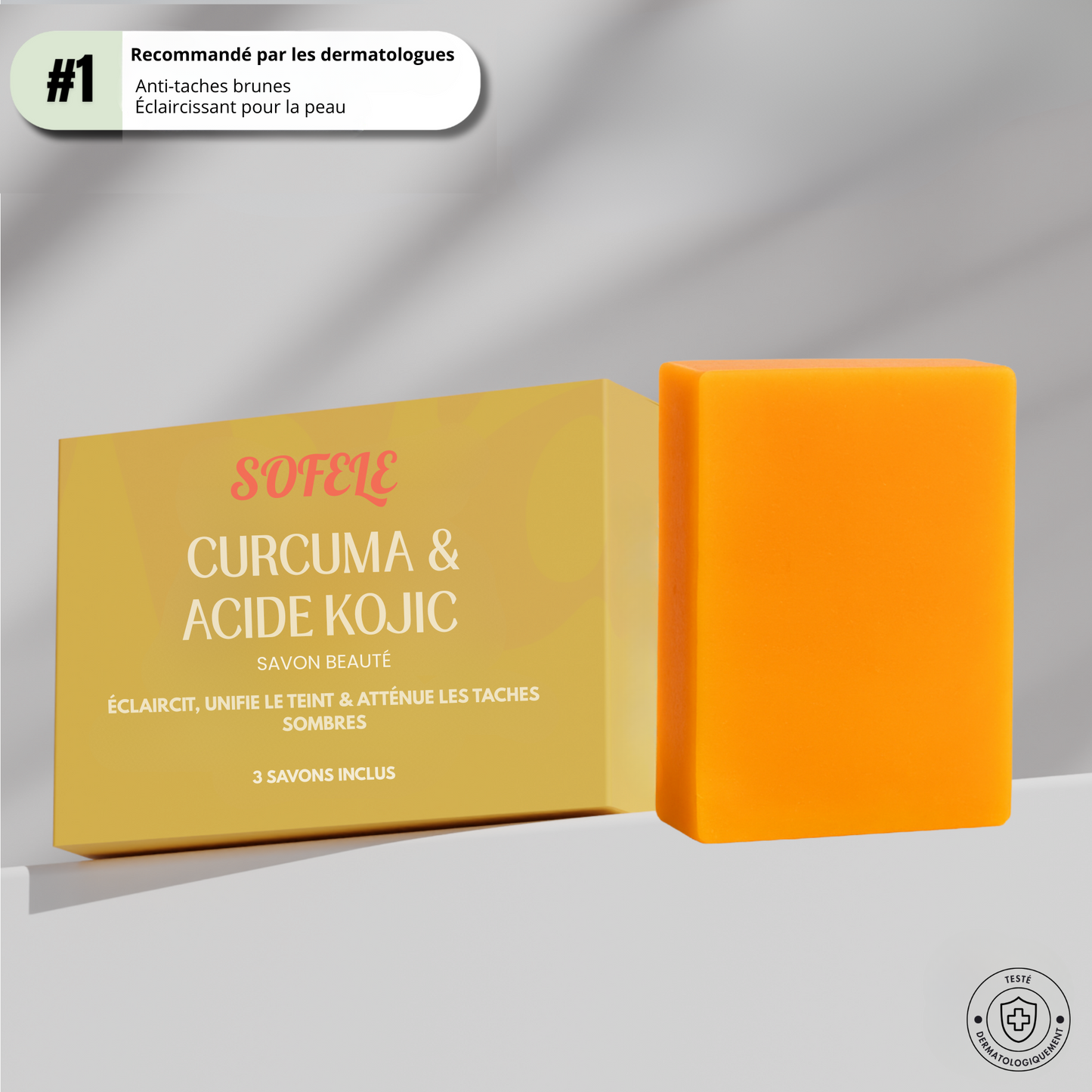 Sofele™ – Savon Éclat au Curcuma & Kojic.